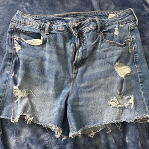 Old Navy Blue Distressed Jean Shorts Vintage Style